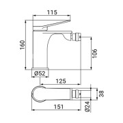 Miscelatore bidet serie Surf cromo Idro-Bric