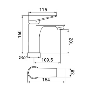 Miscelatore lavabo serie Surf Idro-Bric 2