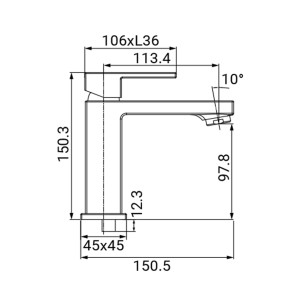 Miscelatore lavabo cromato serie Zoe Idro-Bric 2