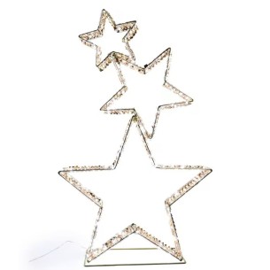 Decorazione natalizia stelle da appoggio 350 LED bianco caldo H84 cm Mercury 55941