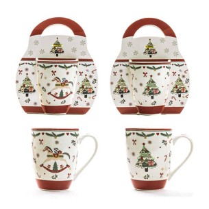 Tazza natalizia in porcellana 340ml confezione regalo assortito Mercury 50618