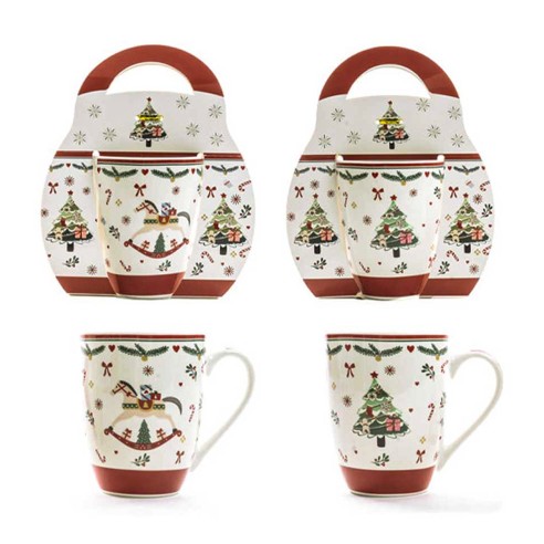 Tazza natalizia in porcellana 340ml confezione regalo assortito Mercury 50618
