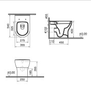 Vitra Mia round Wc pavimento rimless dimensioni
