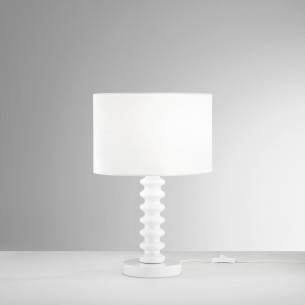 Lampada da tavolo Sultan bianco base metallo 2
