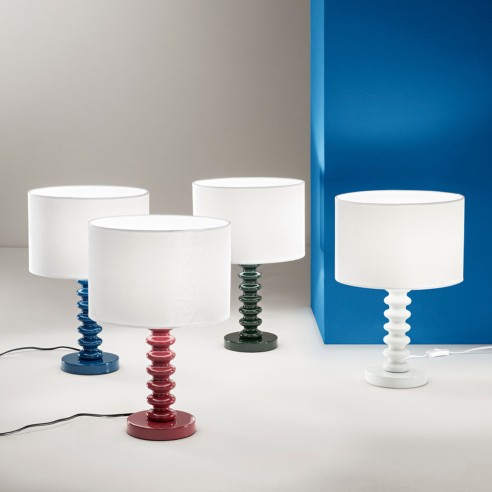 Lampada da tavolo Sultan blu base metallo