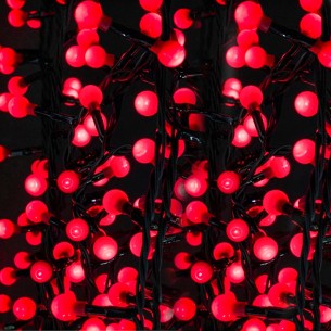 Luci di Natale cavo verde 700 LED micro satinate rosso con memory giochi luce 21 m Mercury 85941 2