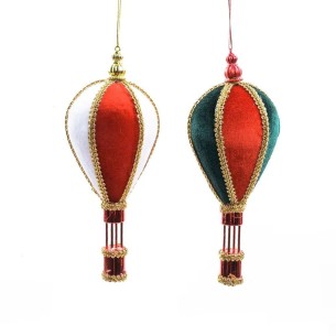 Pendente natalizio mongolfiera in polistirolo H21 cm assortito Mercury 74478