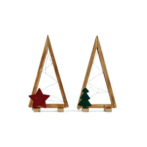 Decorazione natalizia albero in legno con luci H46 cm assortito Mercury 77106