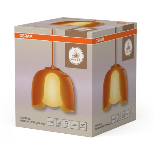 Lampadario a sospensione Decor Corolle E27 arancione
