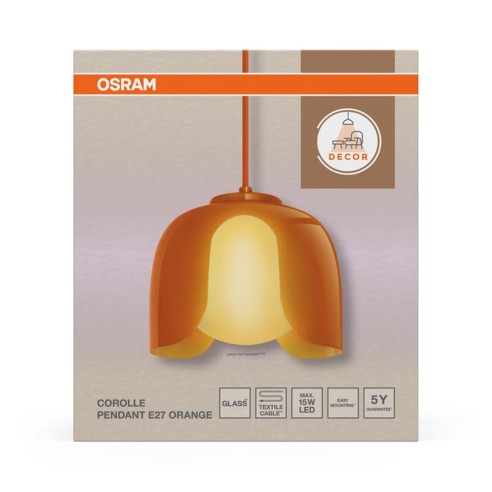 Lampadario a sospensione Decor Corolle E27 arancione