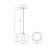 Lampadario a sospensione Decor Corolle E27 arancione dimensioni