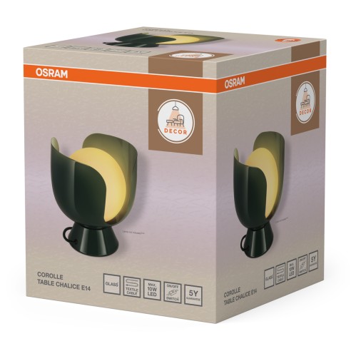 Lampada da tavolo Calice Decor Corolle E14, verde