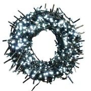 Luci di Natale grappolo cavo verde 1500 LED bianco freddo con memory giochi luce 30 m 114794 8054650114794