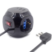 Multipresa a cubo 3 prese e 3 uscite USB nero