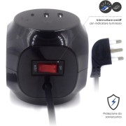Multipresa a cubo 3 prese e 3 uscite USB nero