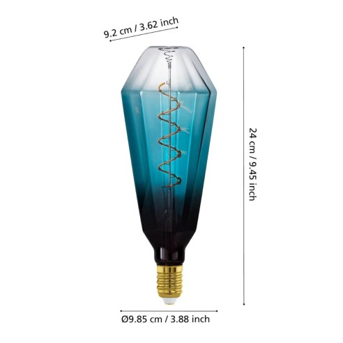 Eglo lampadina Vintage LED, E27 diamante blu