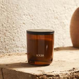 Candela profumata in vetro, uno stoppino, Royal Amber