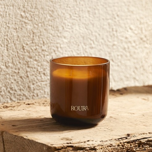 Candela profumata in vetro, uno stoppino, Royal Amber