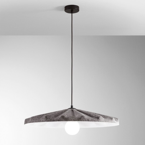 Lampadario sospensione Wimbledon in feltro naturale, eco-friendly grigio