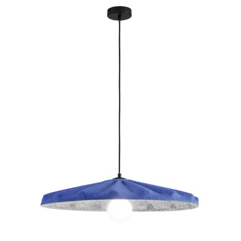 Lampadario sospensione Wimbledon in feltro naturale, eco-friendly blu