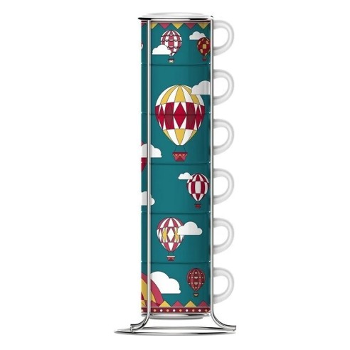 Set 6 tazzine impilabili Bialetti Wonderland mongolfiere