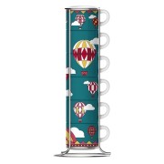 Set 6 tazzine impilabili Bialetti Wonderland mongolfiere
