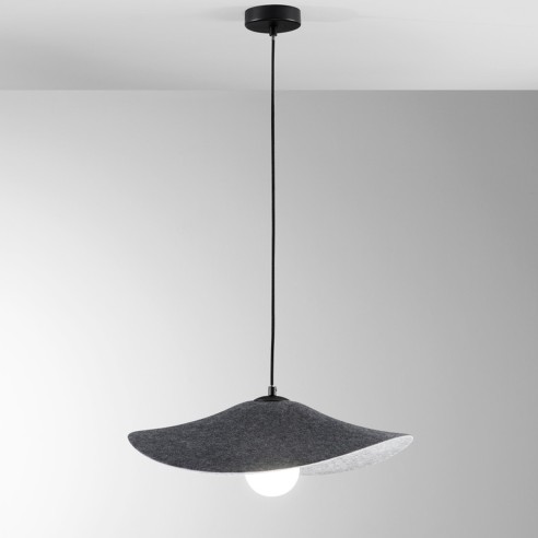 Lampadario sospensione Lenglen in feltro naturale, eco-friendly