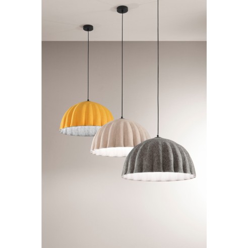 Lampadario sospensione Midi in feltro naturale, eco-friendly