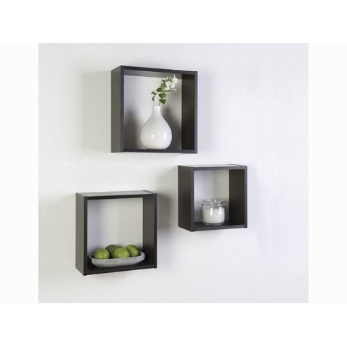 Set 3 mensole Cubo ebano Kimono
