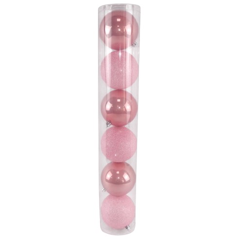 Palline di Natale rosa Ø 8 cm confezione da 6 pezzi Domus 8054650114756