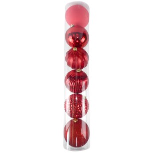 Palline di Natale rosso Ø 15 cm confezione da 6 pezzi Domus 8054650128869