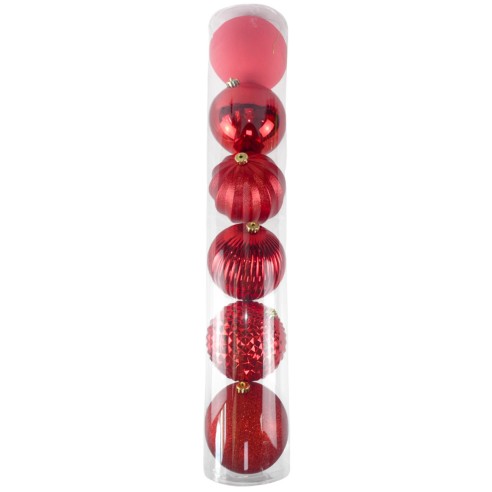 Palline di Natale rosso Ø 15 cm confezione da 6 pezzi Domus 8054650128869
