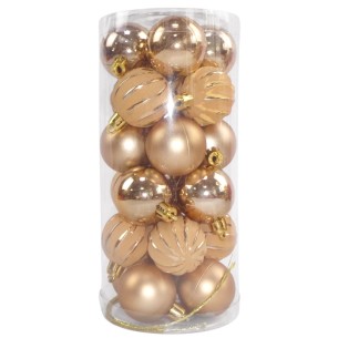 Palline di Natale champagne Ø 4 cm confezione da 24 pezzi Domus 8054650128906