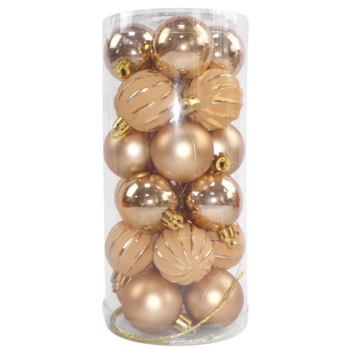 Palline di Natale champagne Ø 4 cm confezione da 24 pezzi Domus 8054650128906