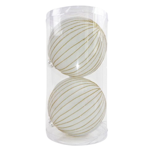 Palline di Natale bianco Ø 15 cm confezione da 2 pezzi Domus ST8742 8054650128821