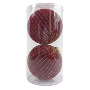 Palline di Natale bordeaux Ø 15 cm confezione da 2 pezzi Domus ST8739 8054650128838