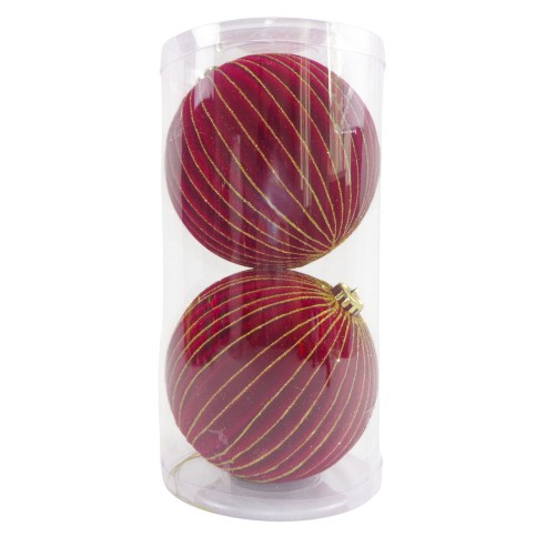 Palline di Natale rosso Ø 15 cm confezione da 2 pezzi Domus ST8730 8054650128845