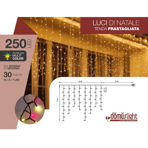 Tenda frastagliata stalattite luminosa cavo verde 250 LED multicolor flash LED 3x1 m Domus Light 2