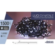 Luci di Natale grappolo cavo verde 1500 LED bianco freddo con memory giochi luce 30 m 114794 8054650114794 specifiche
