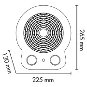 Termoventilatore con resistenza a filo Dori Berry 1000W-2000W Argo 191070213 8013557519163 dimensioni