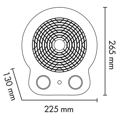 Termoventilatore con resistenza a filo Dori Ice 1000W-2000W Argo 8013557519125 dimensioni