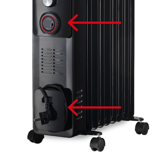 Radiatore a olio minerale diatermico Warm Black TT 9 Argo 8013557510436 timer