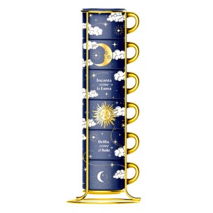 Set 6 tazzine impilabili Bialetti Sole e Luna