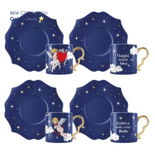 Set 4 tazzine con piattino Bialetti Cielo Stellato