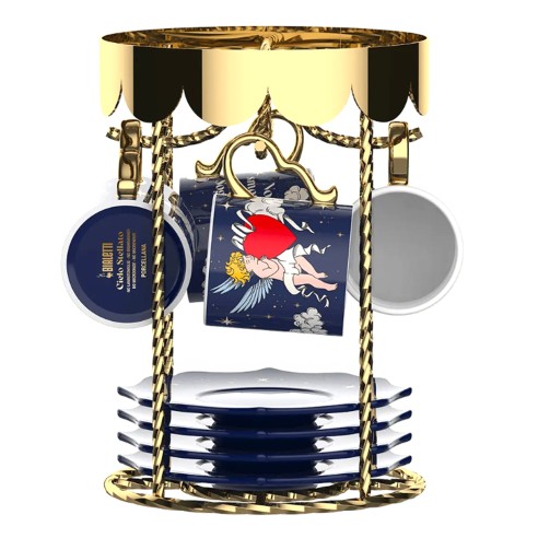 Set 4 tazzine caffè con piattino Bialetti giostra Cielo Stellato 70 ml