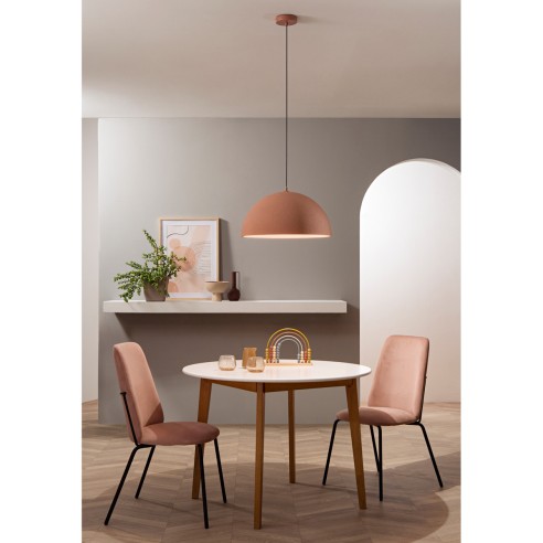 Lampadario sospensione XENIA resina rosso ambientato