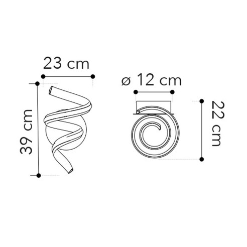 Applique led Mystral dimensioni