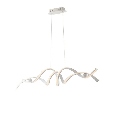 Lampadario sospensione Mystral in alluminio bianco e silicone 60W, 4000K