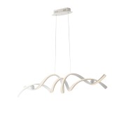 Lampadario sospensione Mystral in alluminio bianco e silicone 60W, 4000K