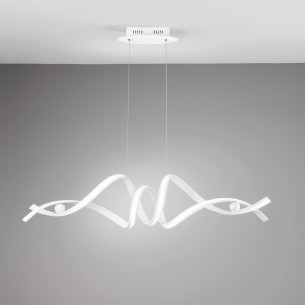 Lampadario sospensione Mystral in alluminio bianco e silicone 60W, 4000K 2